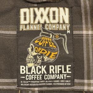 DIXXON Black and Gray Flannel with Coffee Skull Design